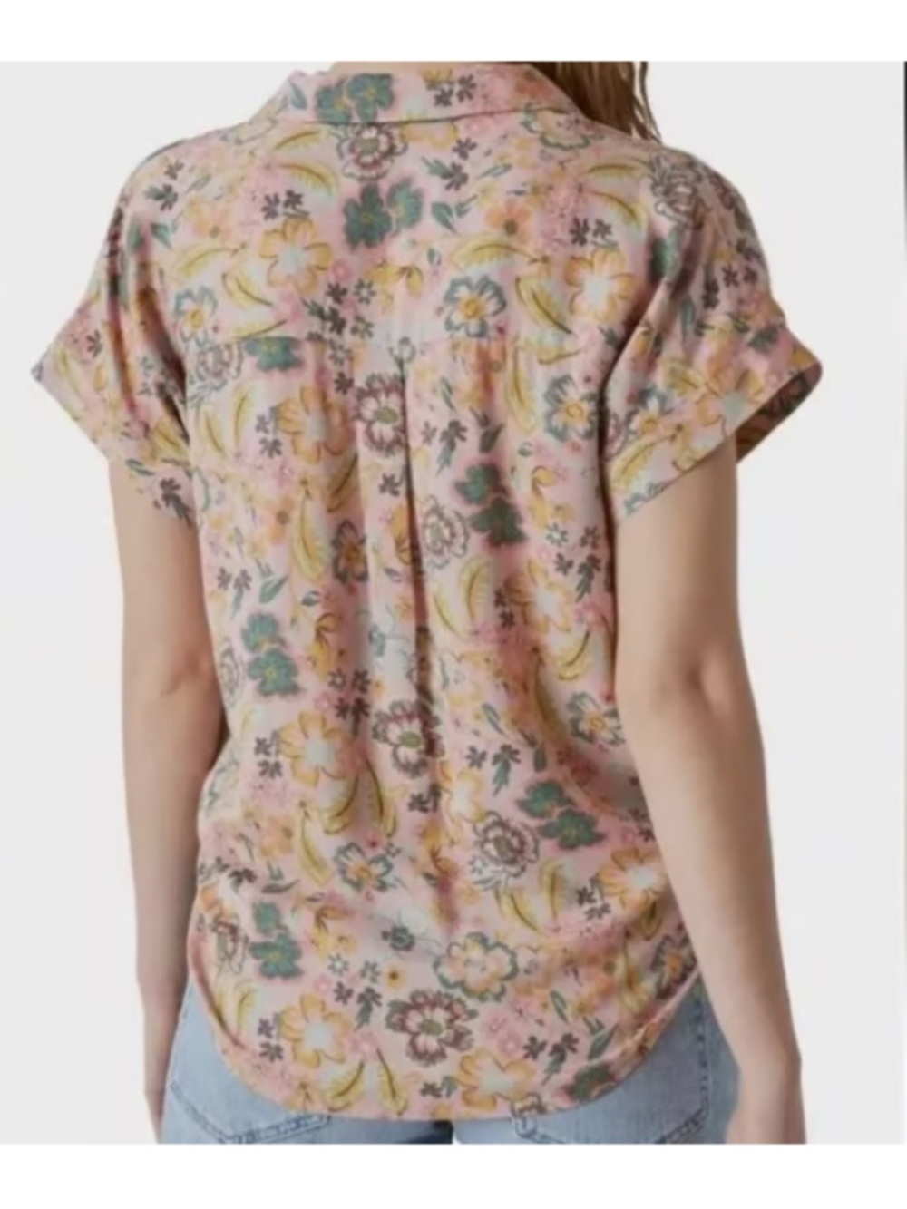 NWOT Lucky Brand 70s Pink Floral Button-Up - Picture 11 of 11